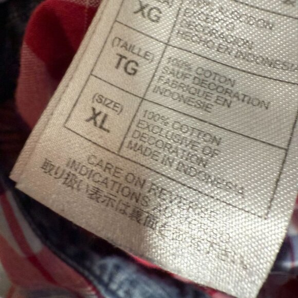 Disney Parks Plaid Pearl Snap Button Down Mickey Mouse Shirt Men's Size XL Red - Picture 9 of 9